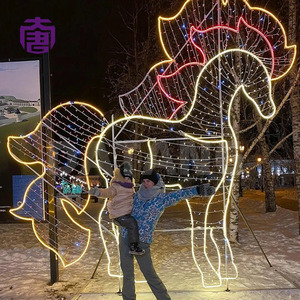 ไฟ LED รูปม้า 3 มิติ ขนาดใหญ่ สำหรับตกแต่งคริสต์มาสเชิงพาณิชย์ - Product Image 2