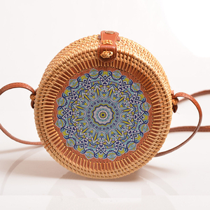Bolso de Paja de Ratán Redondo Natural Hecho <span class=keywords><strong>a</strong></span> Mano en <span class=keywords><strong>Bali</strong></span>, Vietnam, para Mujer, Venta al por Mayor 2024 - Product Image 5