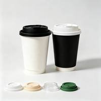 Vente en gros d'usine, gobelets à café en papier biodégradable de qualité alimentaire avec couvercle, logo personnalisé imprimé, 12 oz, 16 oz, 20 oz, pour le thé au lait