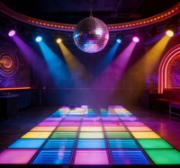 Tuile néon pour sol de danse LED 3D RGB, tuiles de sol de discothèque Abyss Matte Abyss, sol de scène IP65 DMX512, éclairage de scène