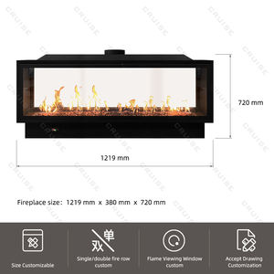 CRUISE 1219x380x720mm combustión ambientalmente eficiente 48 pulgadas negro doble vidrio <span class=keywords><strong>TV</strong></span> <span class=keywords><strong>soporte</strong></span> <span class=keywords><strong>Mesa</strong></span> vidrio Gas chimenea - Product Image 5