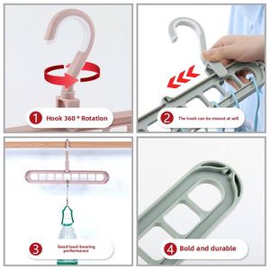 Cintre à vêtements multifonctionnel en plastique pliable à 9 trous, rotatif à 360 degrés, gain de place pour la chambre et le salon - Product Image 4