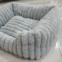 Etrip Pet Wholesale - Lit pour chien de luxe personnalisé à rayures ultra-douces, lit pour chien moelleux pour toutes les saisons