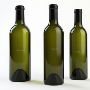 Produttore all'ingrosso Logo personalizzato bottiglie di vino di vetro vuota riutilizzabile bottiglia di vino rosso marrone verde scuro 750ml 75cl con sughero - Product Image 3