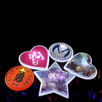 Badge publicitaire LED lumineux en acrylique, badge flash de dessin animé, badge rechargeable pour événements et fêtes, aimant de réfrigérateur, cadeaux promotionnels