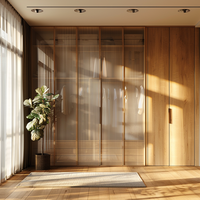 Dressing moderne sur mesure avec portes battantes, tiroirs de rangement et zones de suspension, fabriqué sur mesure avec support de dessin technique