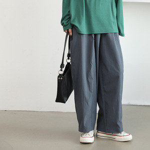 <span class=keywords><strong>Pantaloni</strong></span> Minimalisti a Vita Elastica e Gamba Larga per Donna, <span class=keywords><strong>Pantaloni</strong></span> Larghi <span class=keywords><strong>con</strong></span> Cucitura Centrale, Casual da Ufficio, Multicolore - Product Image 5