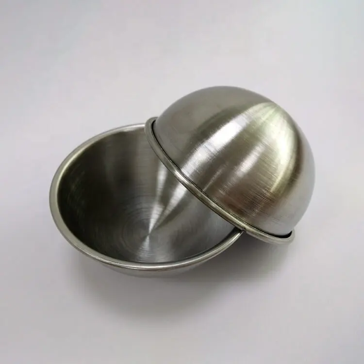 stainless steel dome shape haf ball 4.5cm 5.5cm 6.5cm 7.5cm 8.5cm round soap making molds for bath bomb mold