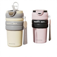 Vaso Térmico de 450 ml con Doble Pared y Aislamiento al Vacío, Diseño Moderno, Reutilizable, de Acero Inoxidable, Resistente a Caídas, Portátil