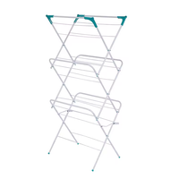 Drie-laags metalen kledingrek, staand, opvouwbaar, multifunctioneel, ruimtebesparend, wasgoedorganizer
