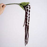 Bunga Amaranthus Buatan 3D Warna Merah Anggur, Sentuhan Asli, 8 Cabang, Hiasan Bunga Busa Hijau Air Mata Kekasih, Dekorasi Rumah Pernikahan