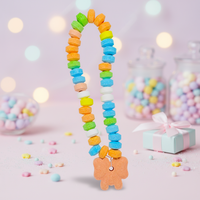 Collier long perlé coloré pour filles, accessoire de fête, bijoux comestibles en forme de bonbons