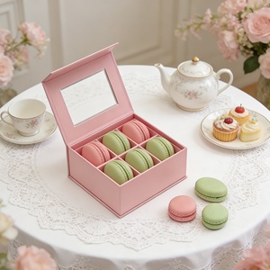 Gift Cardboard Premium Macaron Box Eco-friendly Paper Box square Cardboard Box Paper Shipping Rigid Box - Product Image 1