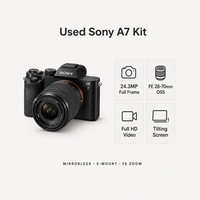 Kamera Bekas Sony A7 Mirrorless Lensa FE 28-70mm F3.5-5.6 OSS 24.3MP Full Frame HD Video Kamera Digital untuk Fotografi