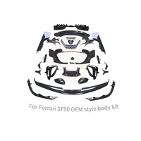 Kit carrosserie haut de gamme en fibre de carbone sèche OEM pour Ferrari SF90 – Ensemble d'amélioration : Aérations avant, Aérations d'ailes, Seuils de porte, Jupes latérales, Lame arrière
