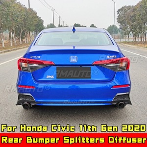Mustang Rear Bumper Splitters <b>Diffuser</b> Glossy Black Sport Style Body Kit <b>for</b> Honda Civic 11th Gen 2022 <b>Car</b> Accessories - Product Image 2