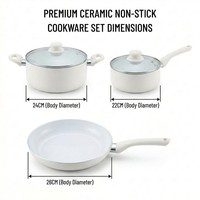 Ensemble de casseroles et poêles E-Top White en aluminium antiadhésif avec revêtement céramique