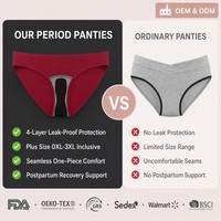 Culottes menstruelles grande taille anti-fuites, sous-vêtements menstruels une pièce, culottes post-partum 0XL-3XL