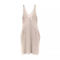 Commerce extérieur transfrontalier Europe États-Unis pour fabricants source Robe longue en mousseline de soie sans manches à col en V ajourée pour la plage
