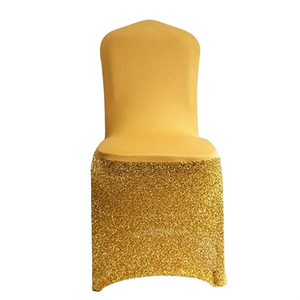 Wholesale Gold Sequin Spandex Dining Salon Diamond Banquet Dinning Table <b>Chair</b> Seat <b>Covers</b> <b>for</b> Events Wedding Black <b>Chair</b> - Product Image 1