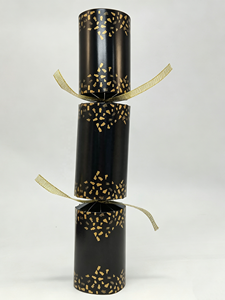 12in Black &amp; Gold <strong>Luxury</strong> Party <strong>Crackers</strong> - Elegant Confetti Print Holiday Favors - Product Image 1