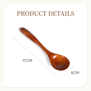 Grande cuillère à nouilles en bois de hêtre classique, écologique, à long manche, cuillère à soupe, cuillère de cuisine, louche - Product Image 2