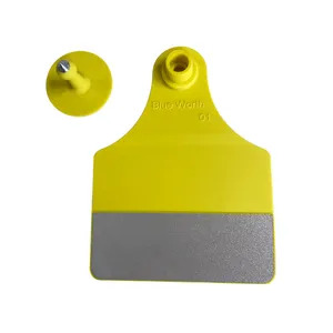Maxi Size Yellow Cattle Reflective Ear Tag 1#+6R# Yellow Blank