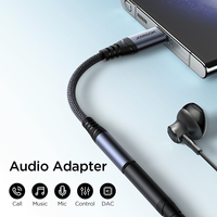 Joyroom Adaptateur audio USB C vers Aux 3.5mm Casque stéréo Cordon femelle Câble tressé auxiliaire de voiture