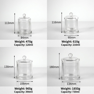 Portavelas de Vidrio Transparente de Lujo, en Forma de Campana, para Velas Aromáticas, <span class=keywords><strong>con</strong></span> Tapa, para Decoración, Manualidades - Product Image 6