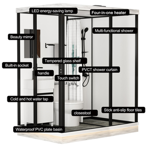 All in One Factory <strong>Made</strong> Customized Walk-in <strong>Ready</strong> <strong>Made</strong> Shower Rooms with Touch Screen Controller Panel Steam Shower - Product Image 3