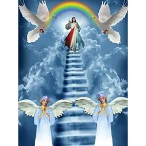 Jesus Christ Heaven Diamond Painting Angel Full Drill Embroidery Home Decor Rainbow Custom Diamond Painting Factory