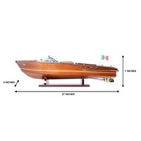B085 - Modèle de bateau à moteur de luxe en bois Riva Aquarama peint à la main en cèdre pour décoration et exposition nautique