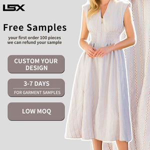 Abito Midi Bianco <span class=keywords><strong>Boho</strong></span> <span class=keywords><strong>Chic</strong></span> Personalizzato di Alta Qualità con Scollo a V, <span class=keywords><strong>Vestito</strong></span> Estivo Casual alla Moda all'Uncinetto - Product Image 1