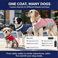 Manteau chauffant pour chien en graphène avec poche zippée pour batterie et bordure réfléchissante pour les promenades nocturnes et les matins froids