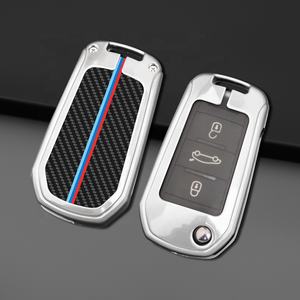 Pour coque de protection de clé de voiture pour Peugeot 208 fibre de carbone de nouveaux matériaux bon <span class=keywords><strong>prix</strong></span> housse de voiture clé Zinc - Product Image 1