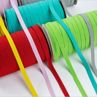 Usine en gros Stock coloré plat 3mm 6mm tricoté bande élastique tressée pour sangle élastique de vêtement