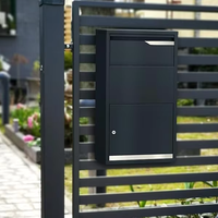 Boîte aux lettres extra large en acier galvanisé pour l'extérieur Boîte aux lettres sécurisée avec compartiment de rangement pour colis de livraison