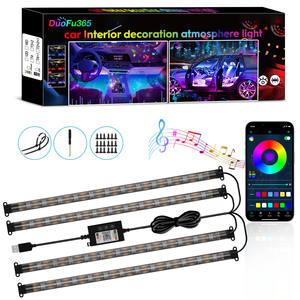 Kit d'éclairage d'ambiance pour l'intérieur de la voiture RGB Dynamic Symphony 5050 USB Powered LED <span class=keywords><strong>Neon</strong></span> Light Strip 48LED 72LED Options for Vehicle - Product Image 1