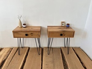 Mesita de noche flotante de montaje en pared pequeña nórdica de madera, mesita de noche con cajón para sala de estar, dormitorio, Hotel, restaurante, uso - Product Image 3