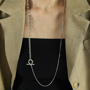 Collana a Catena Regolabile con Fibbia OT, Catena Lunga in Acciaio Inossidabile per Maglioni Invernali da Donna, Collana Dorata - Product Image 2