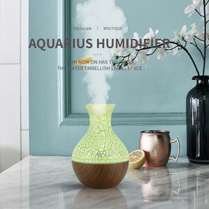 Diffuseur <span class=keywords><strong>d</strong></span>'huiles essentielles artisanal réutilisable 130 ml, veilleuse, purificateur <span class=keywords><strong>d</strong></span>'<span class=keywords><strong>air</strong></span>, <span class=keywords><strong>humidificateur</strong></span> vase à effet craquelé économe en énergie pour - Product Image 3