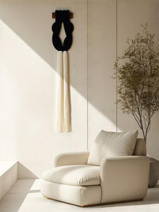 Gisenu Grande sculpture murale <span class=keywords><strong>en</strong></span> <span class=keywords><strong>macramé</strong></span> <span class=keywords><strong>en</strong></span> corde de coton, style Art Déco, faite à la main, objet d'art durable et unique <span class=keywords><strong>pour</strong></span> la décoration intérieure - Product Image 2