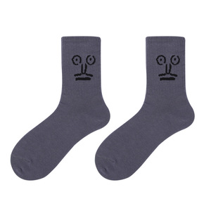 Calcetines largos de algodón de alta calidad Youki para mujer, cómodos y divertidos con estampado de emoticonos, medias de punto transpirables, tripulación con patrón Floral - Product Image 5