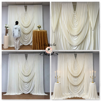 ANNIELU Ensemble de rideaux de fond de scène de mariage préfabriqués style baroque, rideau drapé en spandex à double sens pour la décoration de scène d'événements