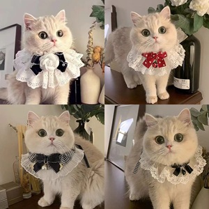 Bavoirs pour chat élégants et réglables, monochromes, pour petits et moyens animaux de compagnie, toutes saisons - Product Image 1