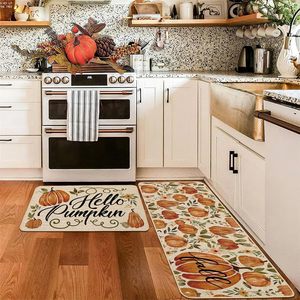 Tapis de sol en velours cristal Temu pour Thanksgiving, rectangulaire, antidérapant, absorbant, ensemble de trois tapis de cuisine à motifs originaux - Product Image 3