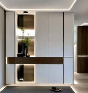 Armoire à chaussures durable personnalisée Arc avec un design moderne pour le salon et la salle à manger, rangement en bois de haute qualité - Product Image 1