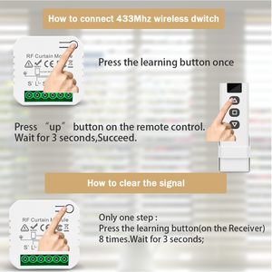 <span class=keywords><strong>Interruptor</strong></span> de Cortina Inteligente <span class=keywords><strong>WiFi</strong></span> RF Tuya, Módulo de Control de Persianas Enrollables para Garaje y Control Remoto de 5 Canales, Compatible con Alexa, 110V 220V - Product Image 5