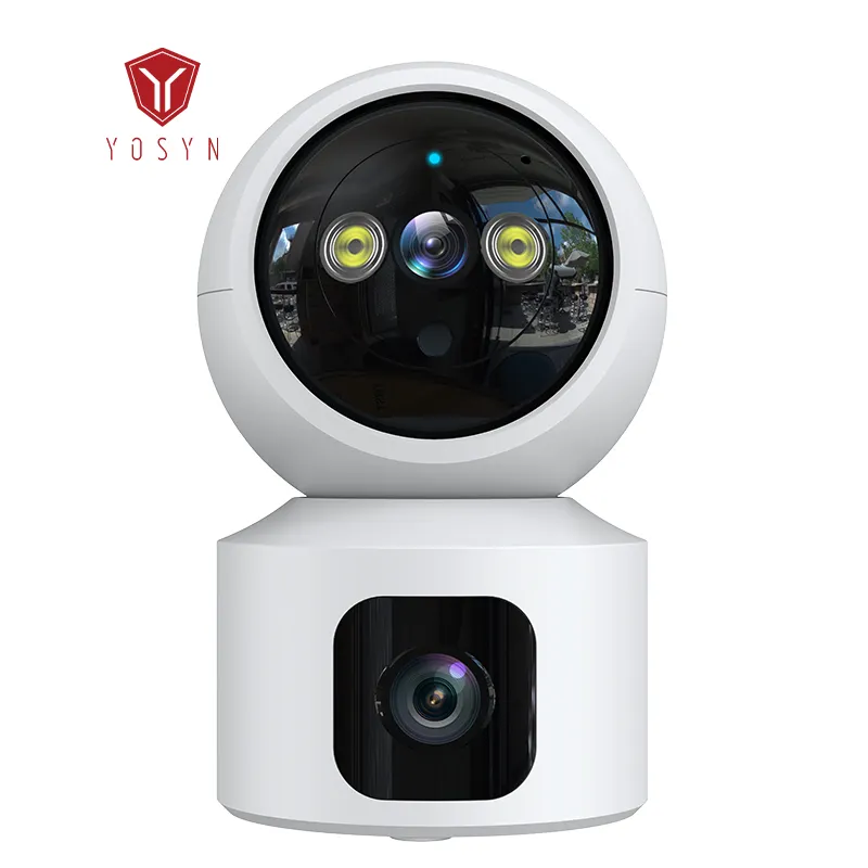 HD Auto Tracking Dual Lens 3MP Baby Monitor Indoor Home Security Mini Camera Two-Way Audio ICAM 365 APP Wifi Camera Online