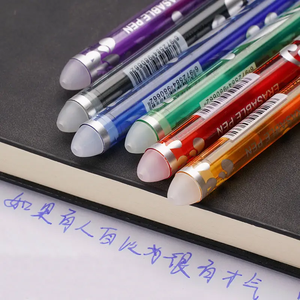 Bolígrafo de gel de plástico Azul Rojo Negro <span class=keywords><strong>verde</strong></span> naranja púrpura con borrador juego de bolígrafos borrables multicolor de 0,5mm con recambios - Product Image 5